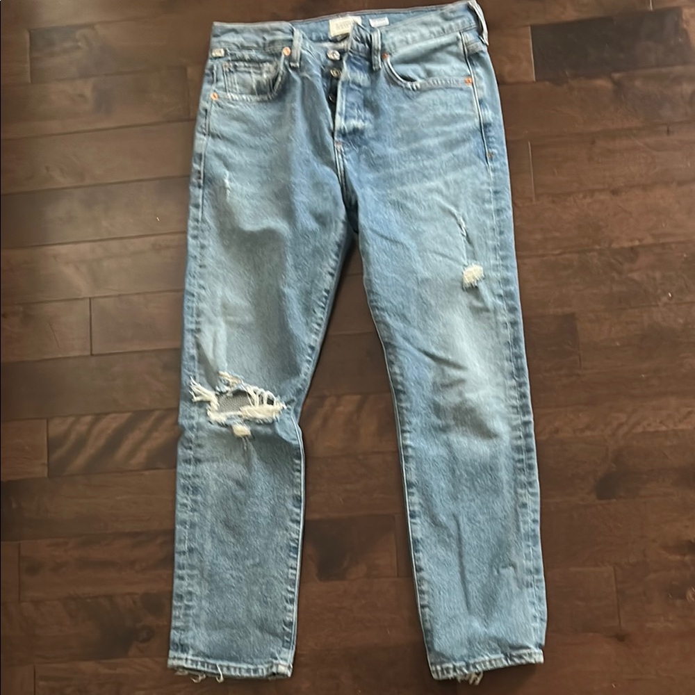 Citizens Of Humanity Blue Boot Cut Distressed Jeans